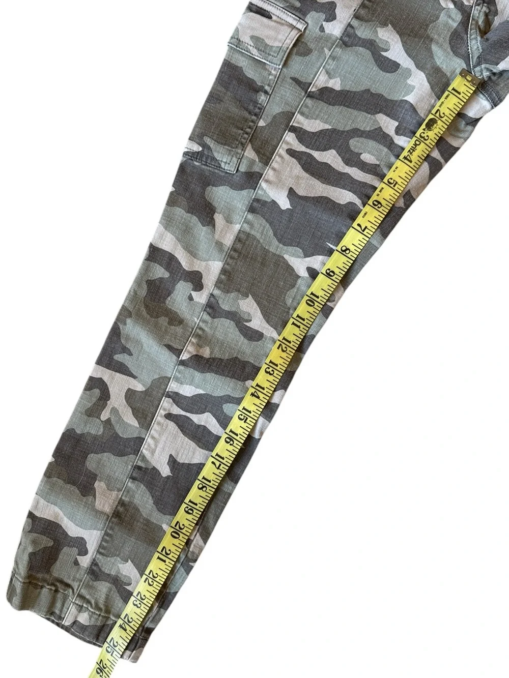 J. Crew Vintage Straight Cargo Camo Pants High Rise Cropped Green Tan Size 28